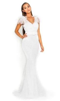 Portia And Scarlett - PS2017 Glitter Mesh V-Neck Evening Dress -Boutique Wedding Dress Store portia and scarlett ps2017 glitter mesh v neck evening dress wedding dresses 14769809162323