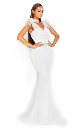 Portia And Scarlett - PS2017 Glitter Mesh V-Neck Evening Dress -Boutique Wedding Dress Store portia and scarlett ps2017 glitter mesh v neck evening dress wedding dresses 14769809293395