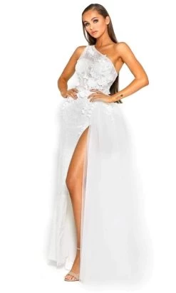 Portia And Scarlett - PS2018 Floral Lace One Shoulder A-Line Gown -Boutique Wedding Dress Store portia and scarlett ps2018 floral lace one shoulder a line gown prom dresses 28124448718931