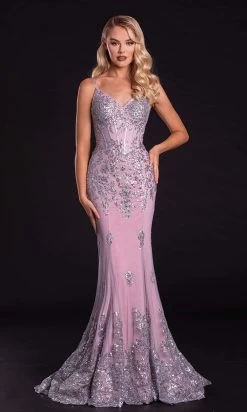 Portia And Scarlett - PS21038 Spaghetti Strap Sequined Mermaid Gown