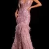 Portia And Scarlett - PS21128 Beaded Bodice Feather Mermaid Gown -Boutique Wedding Dress Store portia and scarlett ps21128 beaded bodice feather mermaid gown evening dresses 0 blush 15890618613843