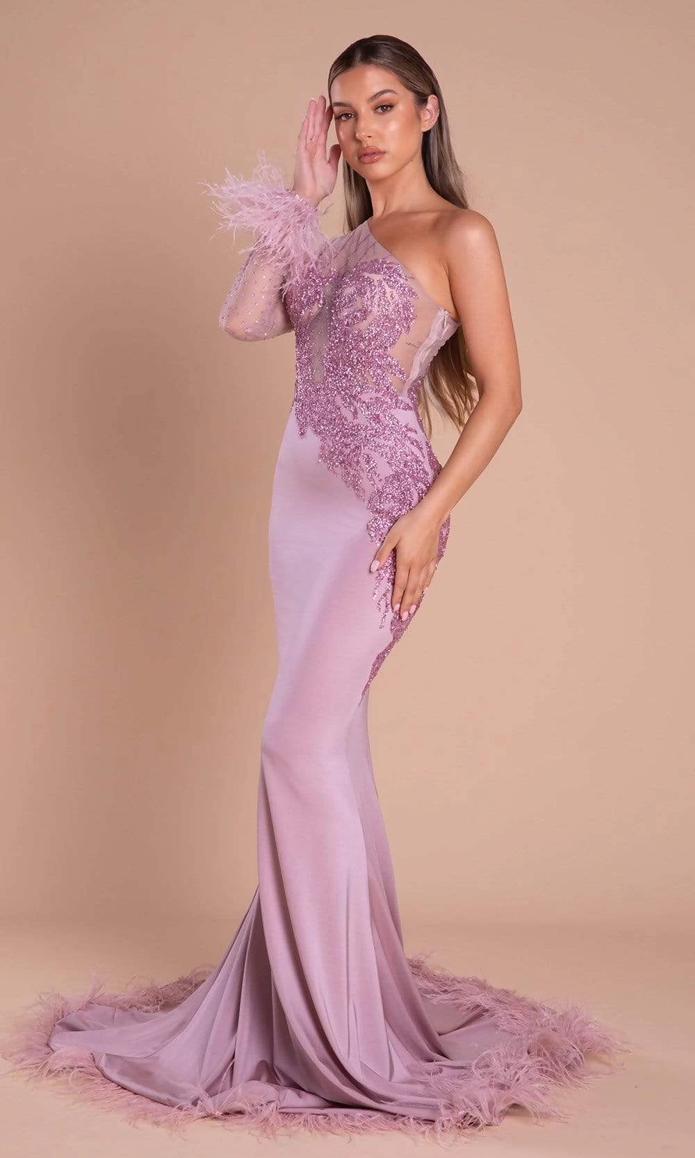 Portia And Scarlett - PS21140 Applique One Shoulder Mermaid Gown 5 Portia And Scarlett - PS21140 Applique One Shoulder Mermaid Gown - Image 3