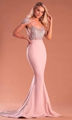 Portia And Scarlett - PS21191 Embroidered V Neck Mermaid Dress