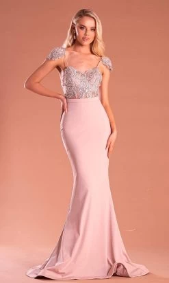 Portia And Scarlett - PS21191 Embroidered V Neck Mermaid Dress -Boutique Wedding Dress Store portia and scarlett ps21191 embroidered v neck mermaid dress bridesmaid dresses 28789540585555