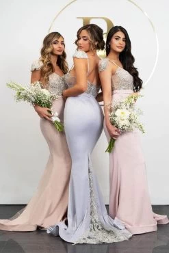 Portia And Scarlett - PS21191 Embroidered V Neck Mermaid Dress -Boutique Wedding Dress Store portia and scarlett ps21191 embroidered v neck mermaid dress bridesmaid dresses 30513339957331