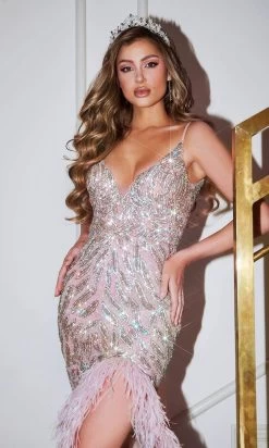 Portia And Scarlett - Ps21504C Sequined Deep V-Neck Trumpet Gown -Boutique Wedding Dress Store portia and scarlett ps21504c sequined deep v neck trumpet gown special occasion dress 29222064521299