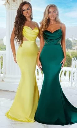 Portia And Scarlett - Ps22325 Cowl Style Illusion Cutout Gown 14 Portia And Scarlett - Ps22325 Cowl Style Illusion Cutout Gown -Boutique Wedding Dress Store portia and scarlett ps22325 cowl style illusion cutout gown special occasion dress 18 emerald 29220309958739
