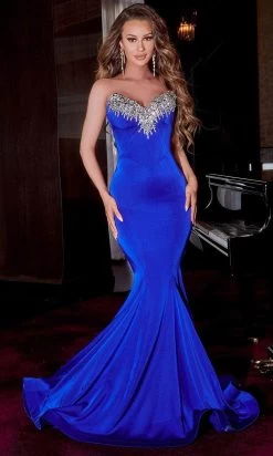 Portia And Scarlett PS23185 - Strapless Jeweled Prom Dress -Boutique Wedding Dress Store portia and scarlett ps23185 strapless jeweled prom dress special occasion dress 0 cobalt 30638579941459