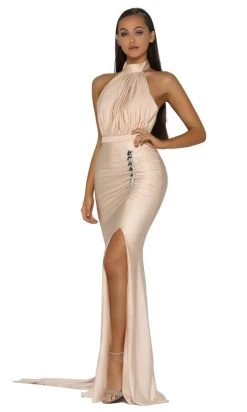 Portia And Scarlett - PS5007 High Halter Trumpet Dress With Slit 17 Portia And Scarlett - PS5007 High Halter Trumpet Dress With Slit -Boutique Wedding Dress Store portia and scarlett ps5007 high halter trumpet dress with slit bridesmaid dresses 28789282308179