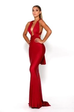 Portia And Scarlett PS6110 - Plunging Neck Sheath Formal Dress 16 Portia And Scarlett PS6110 - Plunging Neck Sheath Formal Dress -Boutique Wedding Dress Store portia and scarlett ps6110 plunging neck sheath formal dress evening dressses 30803214958675