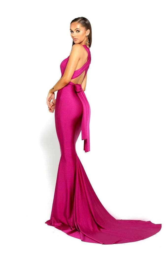 Portia And Scarlett PS6110 - Plunging Neck Sheath Formal Dress 4 Portia And Scarlett PS6110 - Plunging Neck Sheath Formal Dress - Image 2