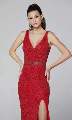 Primavera Couture - 3725 Beaded Sleeveless V-Neck Long Gown -Boutique Wedding Dress Store primavera couture 3725 beaded sleeveless v neck long gown special occasion dress 29494887088211