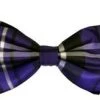 Purple/Black Plaid Bow Ties With Matching Pocket Squares