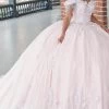 Quinceanera Collection 26051 - Fringe Off Shoulder Glittered Ballgown -Boutique Wedding Dress Store quinceanera collection 26051 fringe off shoulder glittered ballgown ball gowns 0 blush pink 32334477787219