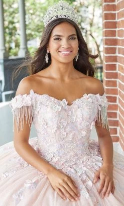 Quinceanera Collection 26051 - Fringe Off Shoulder Glittered Ballgown -Boutique Wedding Dress Store quinceanera collection 26051 fringe off shoulder glittered ballgown ball gowns 32334477819987