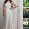 Rachel Allan Bridal - M609 Lace Jewel Neck Sheath Dress With Train -Boutique Wedding Dress Store rachel allan bridal m609 lace jewel neck sheath dress with train wedding dresses 2 white 5486964506681