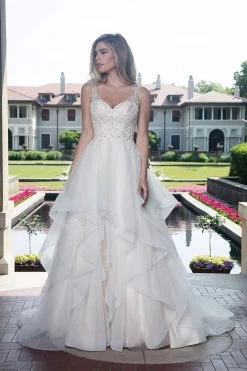 Rachel Allan Bridal - M612 Foliage Embroidered Tiered Bridal Gown