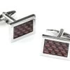 Rectangle Silver Cufflinks With Black And Red Checkers -Boutique Wedding Dress Store rectangle silver cufflinks with black and red checkers mens cufflinks abc fashion 338483