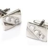 Rectangle Silver Cufflinks With Clear Crystals -Boutique Wedding Dress Store rectangle silver cufflinks with clear crystals mens cufflinks abc fashion 189113