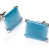 Rectangle Silver Cufflinks With Turquoise Stone -Boutique Wedding Dress Store rectangle silver cufflinks with turquoise stone mens cufflinks abc fashion 782874