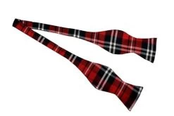 Red/Black Self Tie Plaid Bow Ties