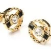Round Gold Cufflinks With Black Stone And Clear Crystal -Boutique Wedding Dress Store round gold cufflinks with black stone and clear crystal mens cufflinks abc fashion 405846