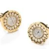 Round Gold Cufflinks With Cross And Crystals -Boutique Wedding Dress Store round gold cufflinks with cross and crystals mens cufflinks abc fashion 676331