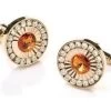 Round Gold Cufflinks With Orange Gem And Clear Crystals -Boutique Wedding Dress Store round gold cufflinks with orange gem and clear crystals mens cufflinks abc fashion 956412