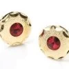 Round Gold Cufflinks With Red Crystal -Boutique Wedding Dress Store round gold cufflinks with red crystal mens cufflinks abc fashion 865347