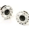 Round Silver Cufflinks With Black And Clear Crystals -Boutique Wedding Dress Store round silver cufflinks with black and clear crystals mens cufflinks abc fashion 955538