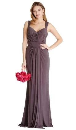 Aspeed Design - Ruched V-neck Evening Fitted Dress