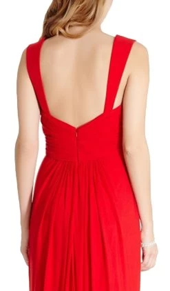 Aspeed Design - Ruched V-neck Evening Fitted Dress -Boutique Wedding Dress Store ruched v neck evening fitted dress bridesmaid dresses 5654881206329