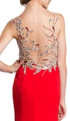 Aspeed Design - Sheer Sleeveless Embellished Evening Gown -Boutique Wedding Dress Store sheer sleeveless embellished evening gown evening dresses 5654589210681