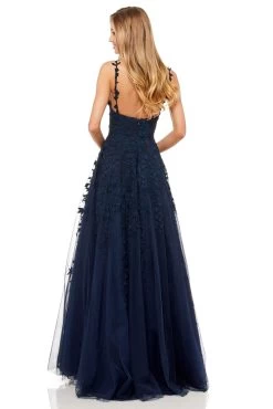 Sherri Hill - 52342 Beaded Lace Deep V-neck Long A-line Dress -Boutique Wedding Dress Store sherri hill 52342 beaded lace deep v neck long a line dress prom dresses 28723480428627