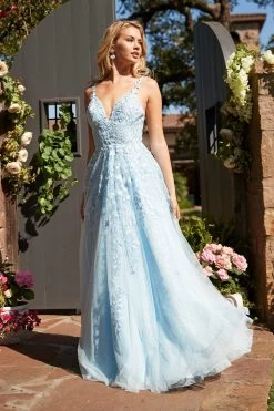 Sherri Hill - 52342 Beaded Lace Deep V-neck Long A-line Dress -Boutique Wedding Dress Store sherri hill 52342 beaded lace deep v neck long a line dress prom dresses 28723503104083
