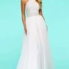 Sherri Hill - 53618 Halter Long A-Line Dress -Boutique Wedding Dress Store sherri hill 53618 halter long a line dress prom dresses 00 ivory silver 13727308513363