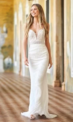 Sherri Hill - 54942 Beaded Lace Sheath Gown