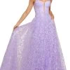 Sherri Hill 55534 - Embroidery-Detail A-line Lace-up Back Gown -Boutique Wedding Dress Store sherri hill 55534 embroidery detail a line lace up back gown evening dresses 000 lilac 31605064892499