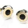 Silver And Gold Cufflinks With Black Stone -Boutique Wedding Dress Store silver and gold cufflinks with black stone mens cufflinks abc fashion 754062