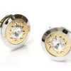Silver And Gold Cufflinks With Clear Crystal -Boutique Wedding Dress Store silver and gold cufflinks with clear crystal mens cufflinks abc fashion 231660