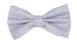 Silver Paisley Bow Ties With Matching Pocket Squares