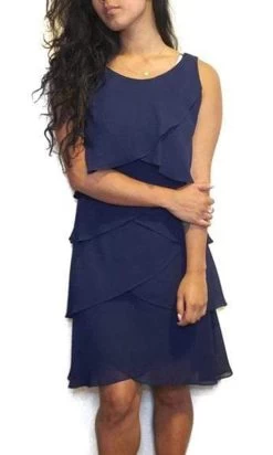 SLNY - 114044 Tulip Tiered Scoop Neck Chiffon Dress -Boutique Wedding Dress Store slny 114044 tulip tiered scoop neck chiffon dress cocktail dresses 28031737331795