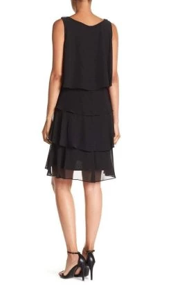 SLNY - 114044 Tulip Tiered Scoop Neck Chiffon Dress -Boutique Wedding Dress Store slny 114044 tulip tiered scoop neck chiffon dress cocktail dresses 28031764856915