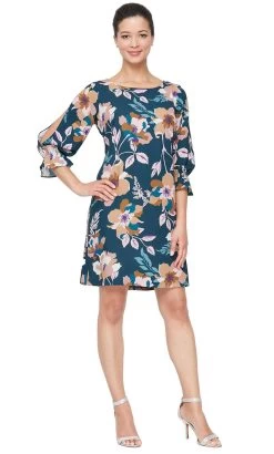 SLNY 9160198 - Floral Jewel Sheath Dress