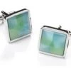 Square Silver Cufflinks With Green And Blue Stone -Boutique Wedding Dress Store square silver cufflinks with green and blue stone mens cufflinks abc fashion 352044