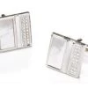 Square Silver Cufflinks With Plated Metal And Crystals -Boutique Wedding Dress Store square silver cufflinks with plated metal and crystals mens cufflinks abc fashion 958277