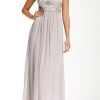 Sue Wong N4438 Sequined Scoop Neck Chiffon Dress - 1 Pc Platinum In Size 6 Available -Boutique Wedding Dress Store sue wong n4438 sequined scoop neck chiffon dress 1 pc platinum in size 6 available ccsale 6 platinum 6153407463481