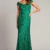 Tadashi Shoji BVZ19827L - V-Neck Lace Dress 2 Tadashi Shoji BVZ19827L - V-Neck Lace Dress -Boutique Wedding Dress Store tadashi shoji bvz19827l v neck lace dress special occasion dress 32166063571027