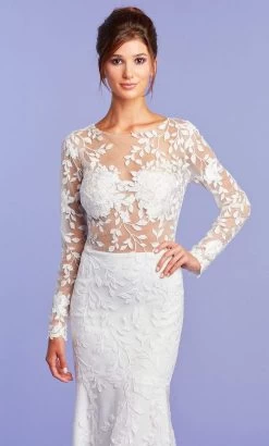 Tadashi Shoji - Holden Long-Sleeve Illusion Gown -Boutique Wedding Dress Store tadashi shoji holden long sleeve illusion gown wedding dresses 15415656939603