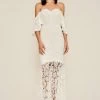 Tadashi Shoji - Lace Embroidered Off-Shoulder Trumpet Gown -Boutique Wedding Dress Store tadashi shoji lace embroidered off shoulder trumpet gown wedding dresses 0 ivory natural 28370284609619